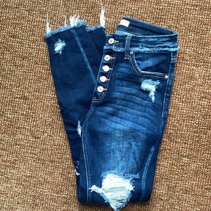 KanCan skinny high rise button fly jeans - size 26
